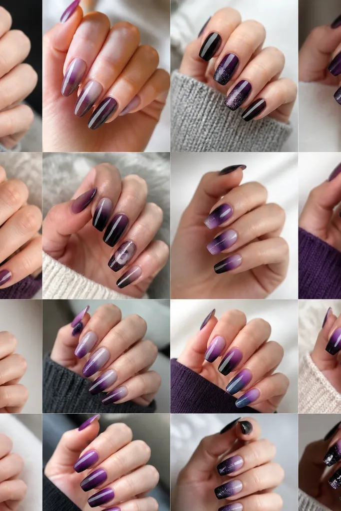 15 beginner Dark Purple Ombre Nails At Home
