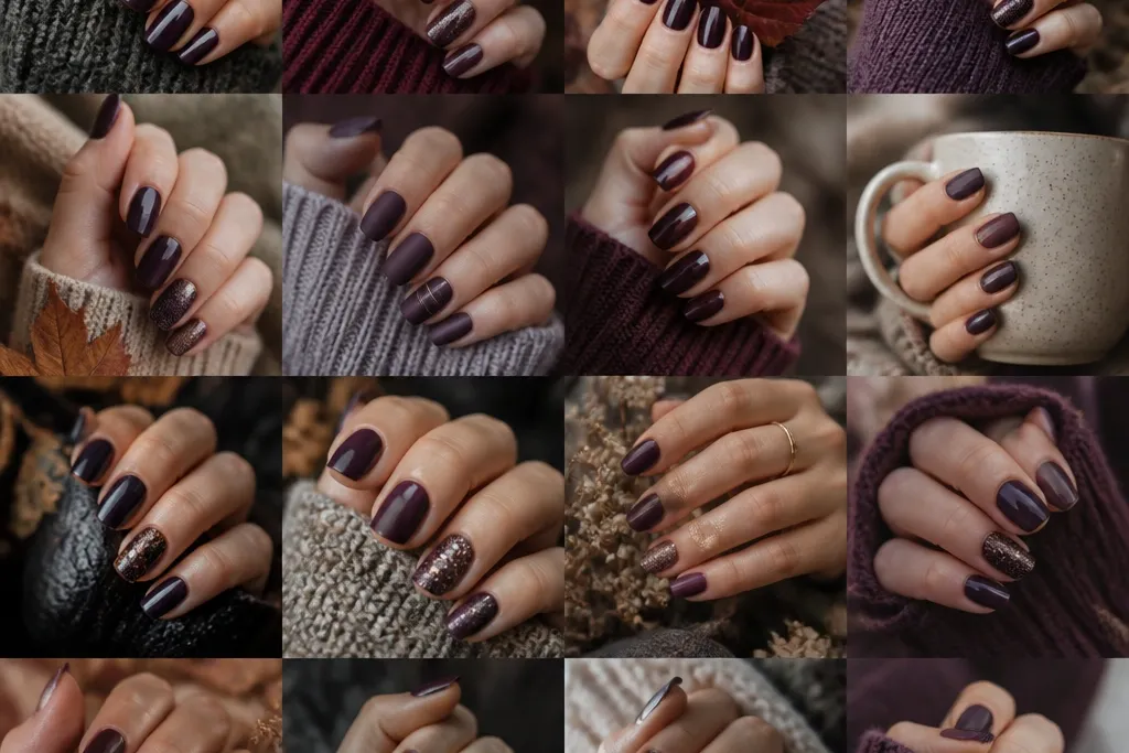 15 cozy Dark Purple Fall Nails