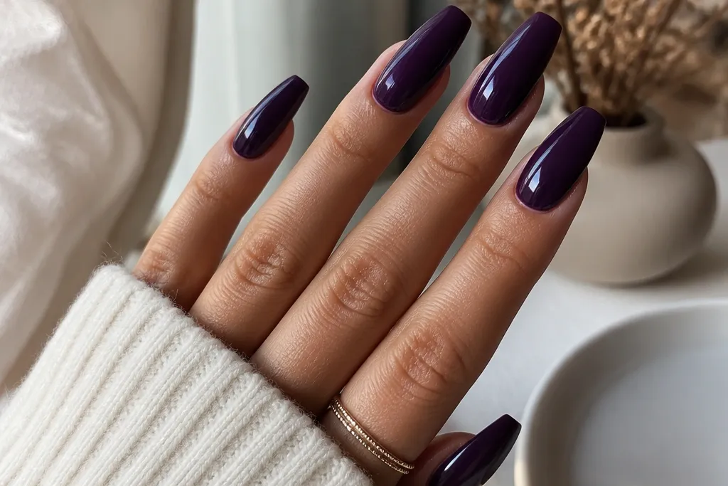 15 for_renters Dark Purple Nails Acrylic