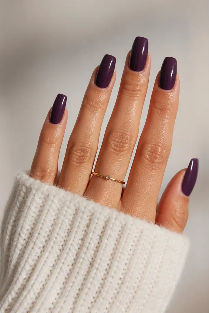 15 for_renters Dark Purple Nails Acrylic