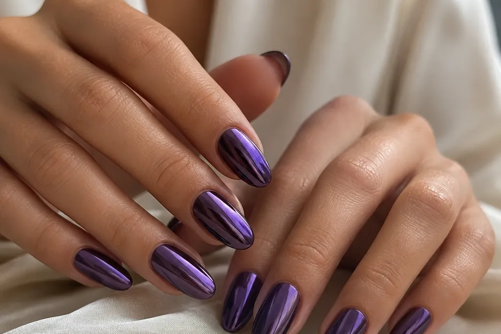 15 luxe_high_end Dark Purple Chrome Nails