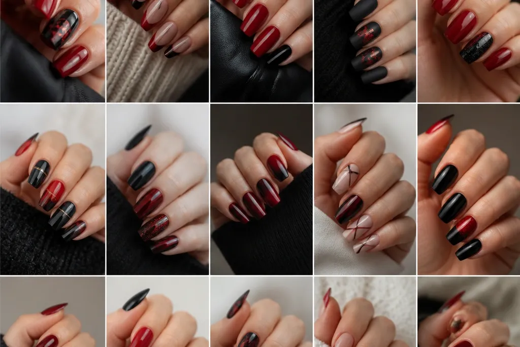 15 Red And Black Classy Nail Designs cozy