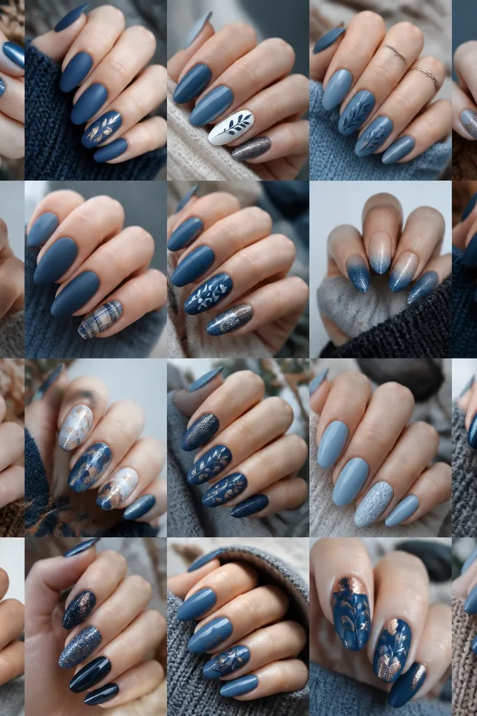 20 Blue Fall Nails Ideas Autumn With Creative Details