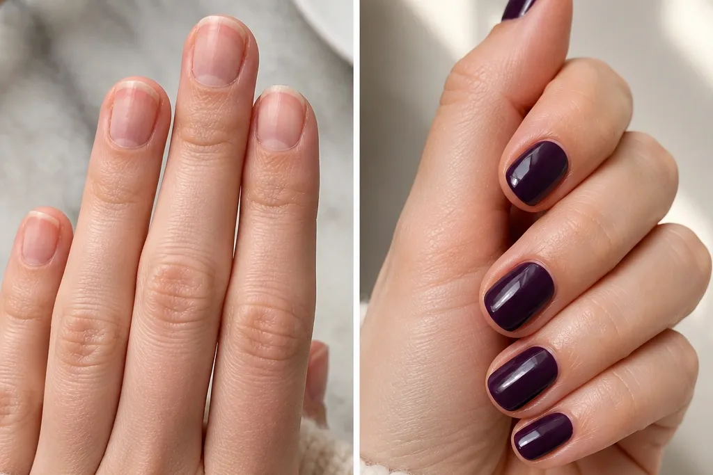 25 before_after_ugc Short Dark Purple Nails
