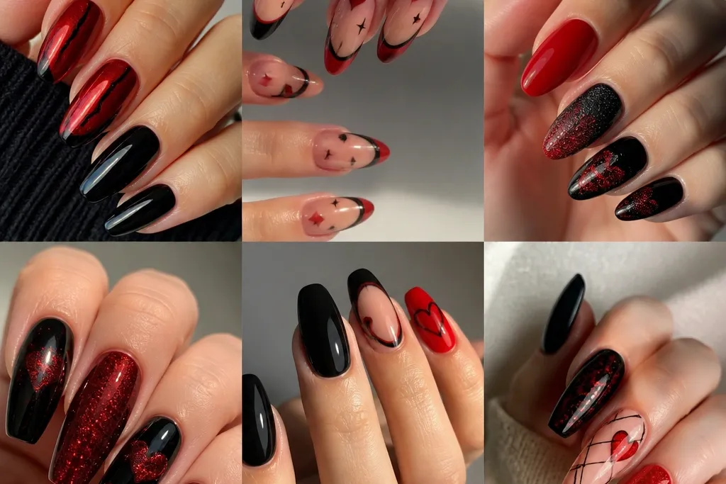 25 Red And Black Birthday Nails budget