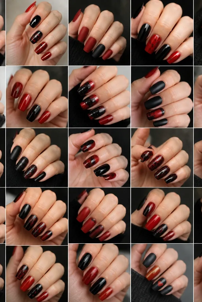25 Red And Black Birthday Nails budget