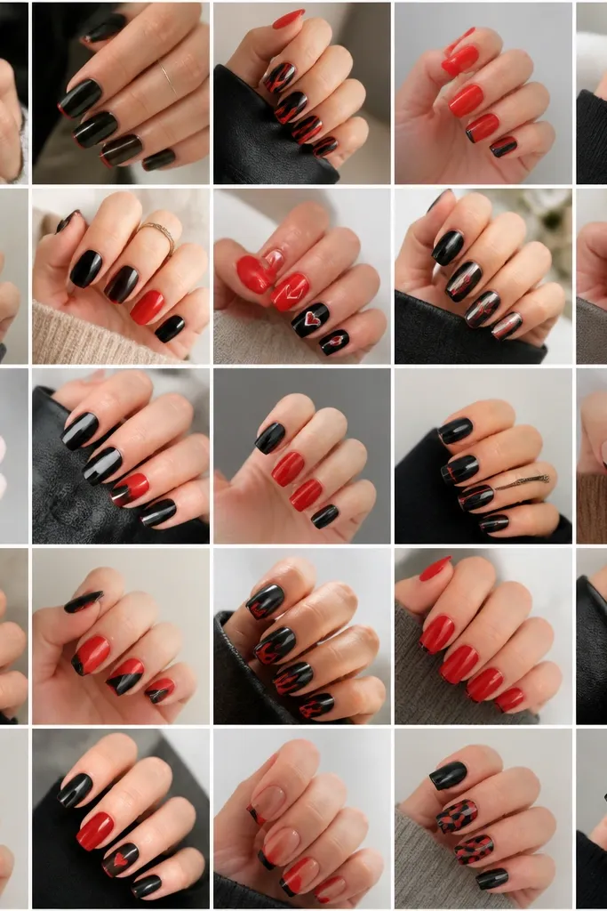 25 Red And Black Nails beginner ideas