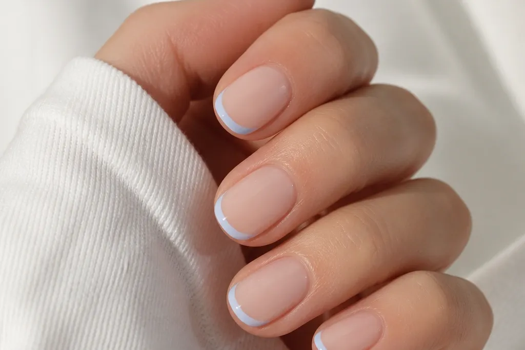 Low-Maintenance Baby Blue French Tips