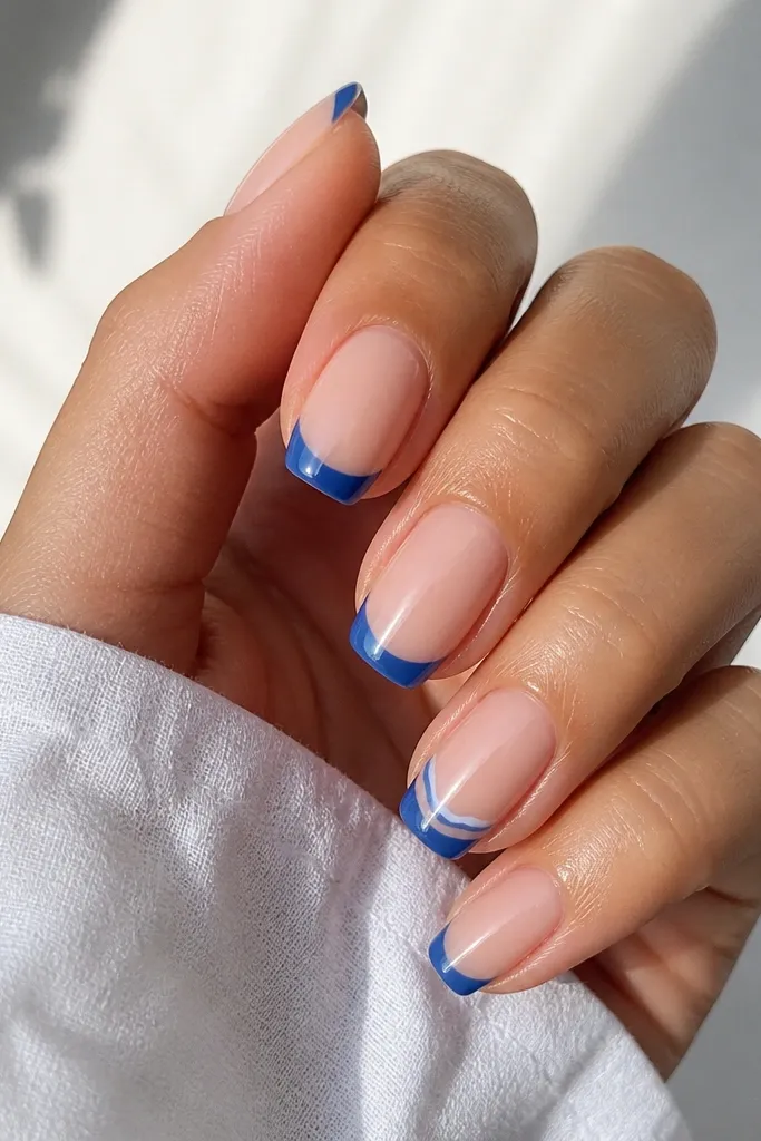 Quick Easy Blue French Tip Designs I Tried