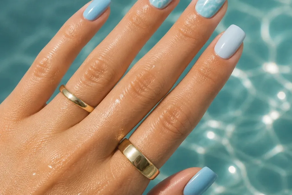 Blue Summer Nails Square ideas for summer