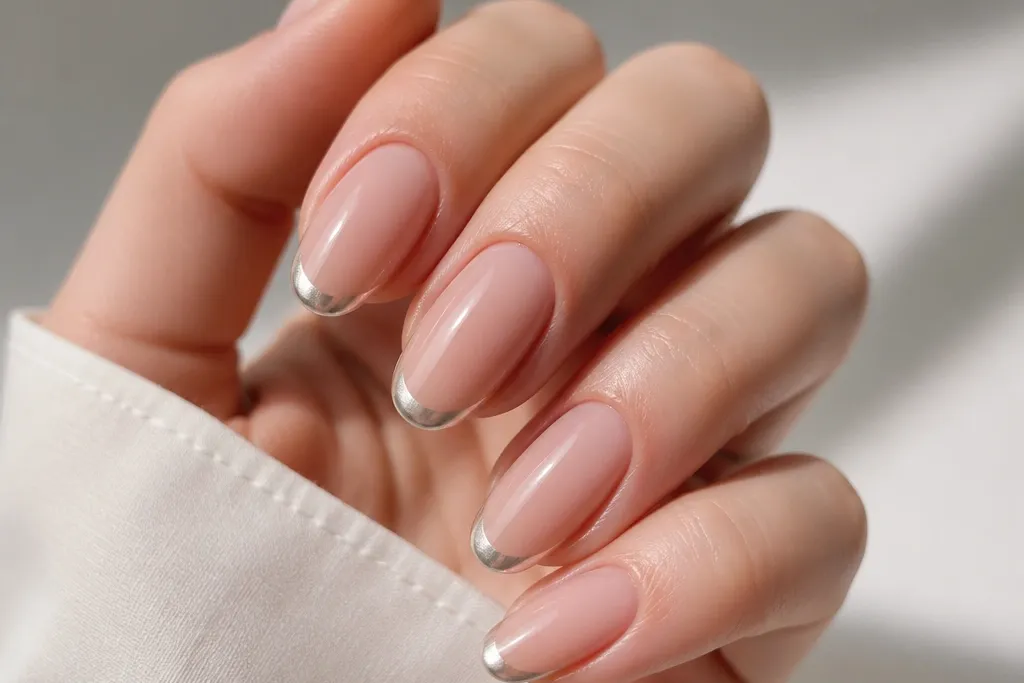 Easy French Chrome Nails for beginners