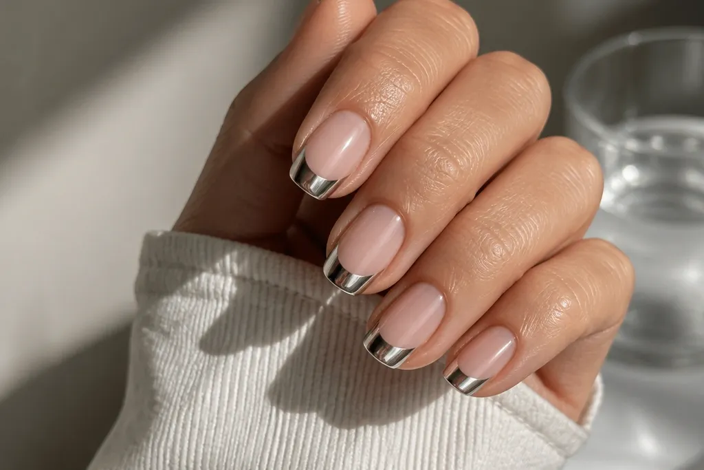 Small space friendly chrome French tips