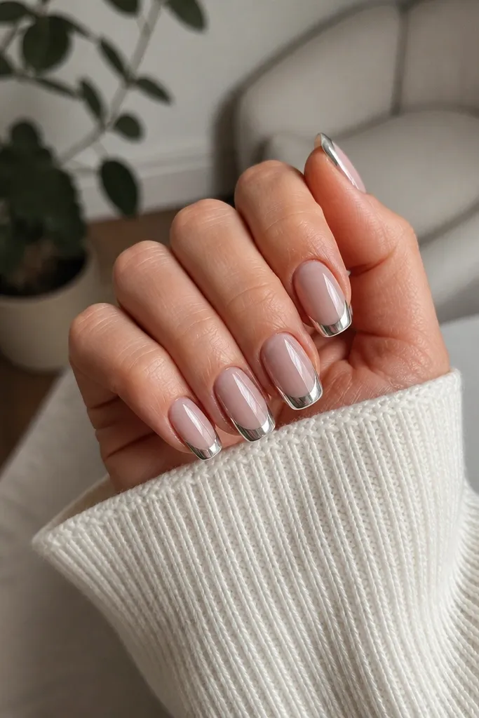 Small space friendly chrome French tips