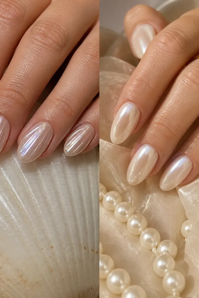 Chrome Seashell Nails vs Pearl Nails