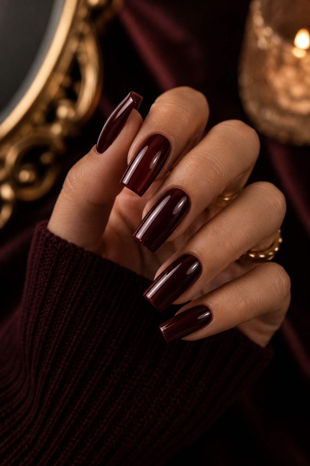 Steps for Acrylic Dark Cherry Red at Home