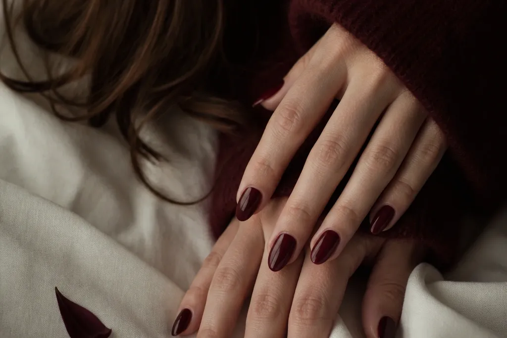 Dreamy Dark Cherry Red Nail Aesthetic I Tried