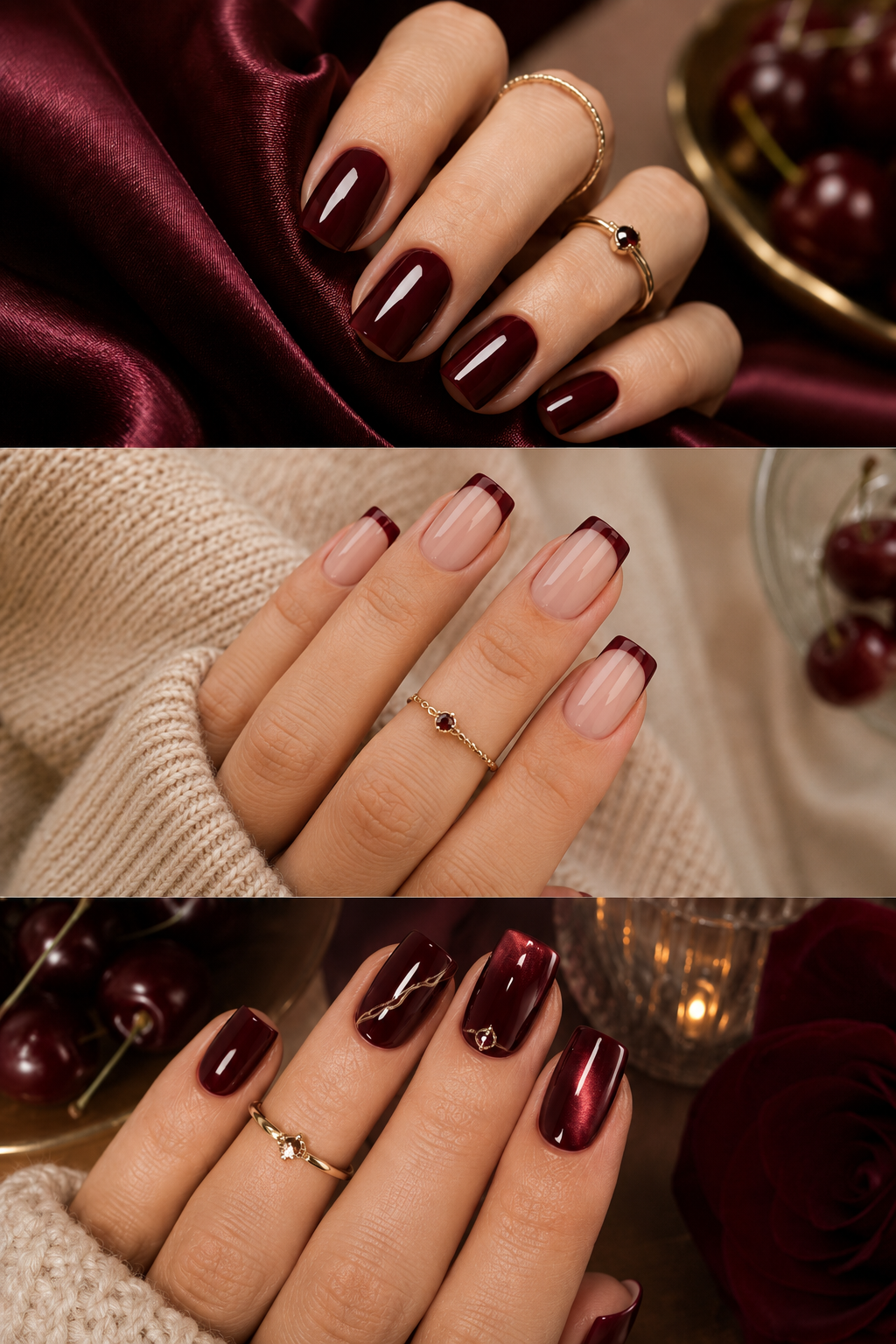 Classy Square Designs in Dark Cherry Red