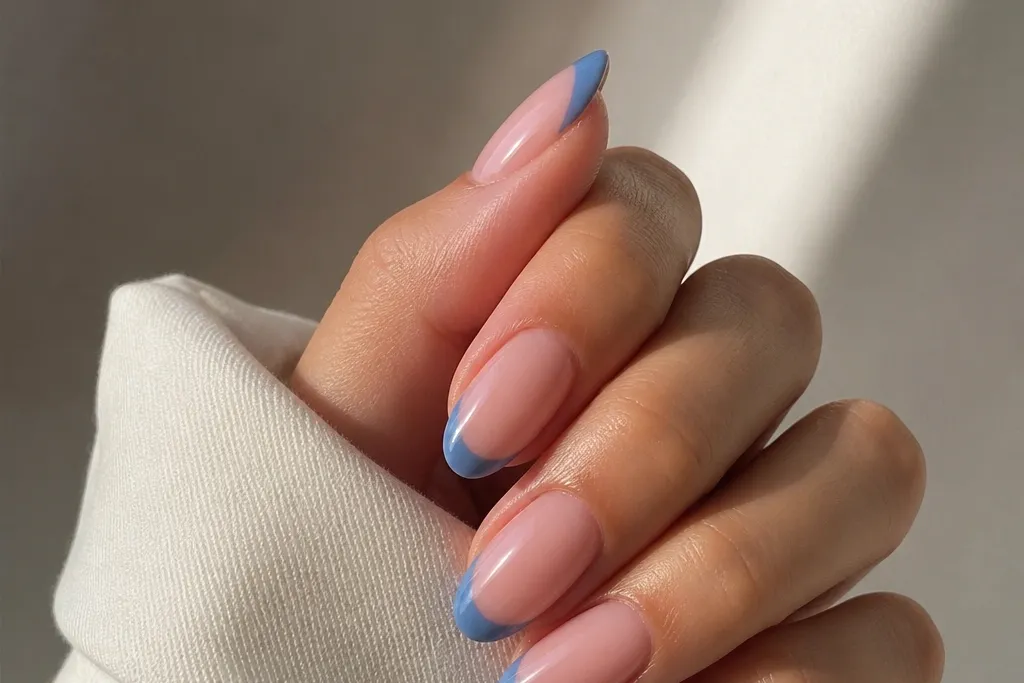 Blue French Tip Nails That Look Aesthetic
