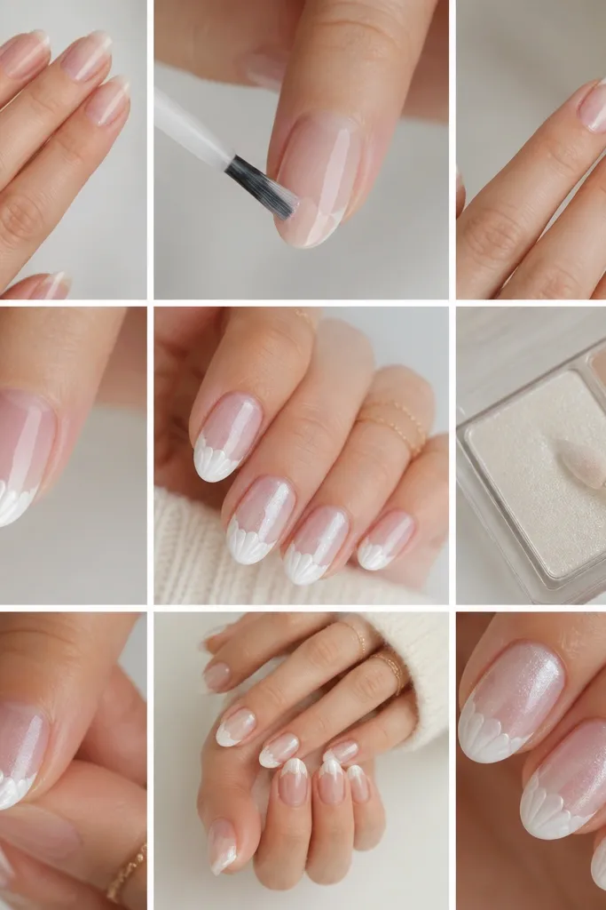 Steps to Seashell French Tip Nails at Home Easy