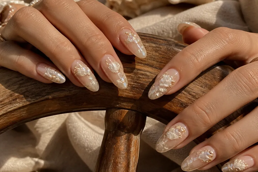 15 Seashell Nails Acrylic Ideas With Stylish Details