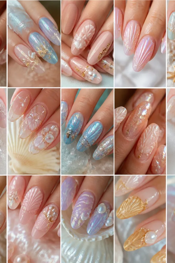 15 Seashell Nails Acrylic Ideas With Stylish Details