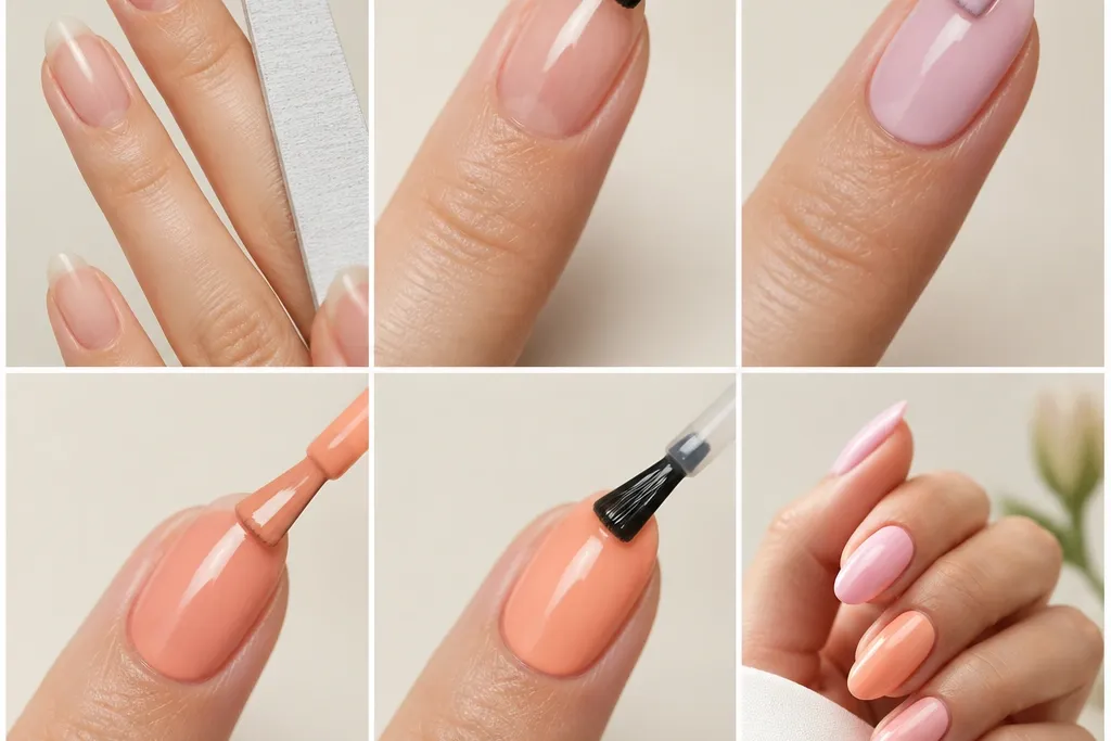 Modern minimalist Summer Acrylic Nails Almond steps