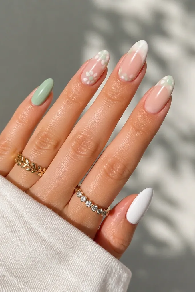 Easy beginner Summer Nails Almond