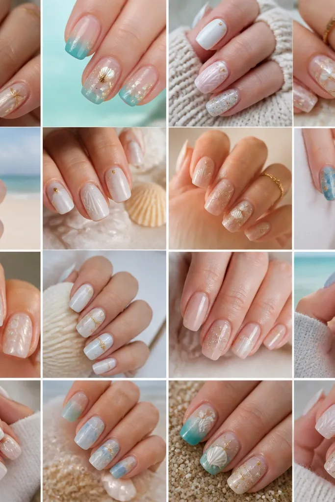 25 Summer Nails Seashell Looks for a Cozy Beach Vibe