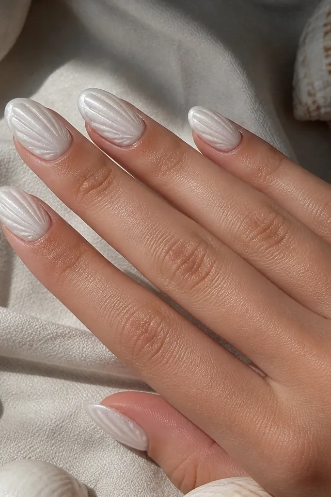 20 White Seashell Nails for Simple Ocean Glam